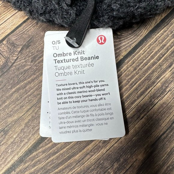 NWT Lululemon Ombre Knit Textured Beanie O/S (Black Grey) - Picture 11 of 13